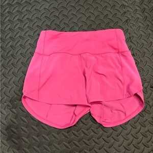 Lululemon pink speed up shorts 4”